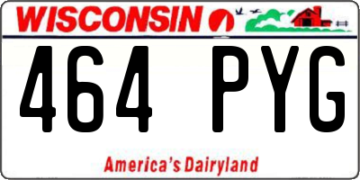 WI license plate 464PYG