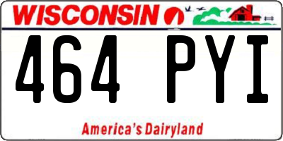 WI license plate 464PYI