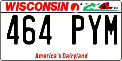 WI license plate 464PYM