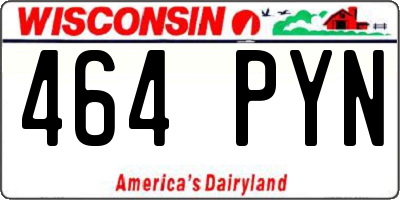 WI license plate 464PYN
