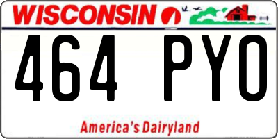 WI license plate 464PYO