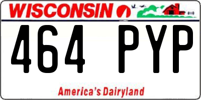 WI license plate 464PYP
