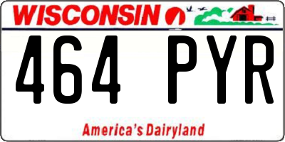 WI license plate 464PYR