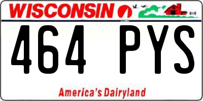 WI license plate 464PYS