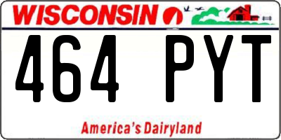 WI license plate 464PYT