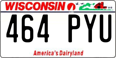 WI license plate 464PYU