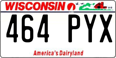 WI license plate 464PYX