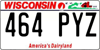 WI license plate 464PYZ