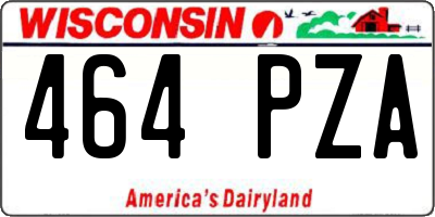 WI license plate 464PZA