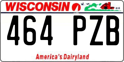 WI license plate 464PZB