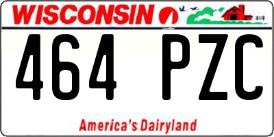 WI license plate 464PZC