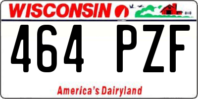 WI license plate 464PZF