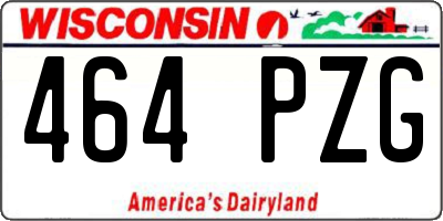WI license plate 464PZG