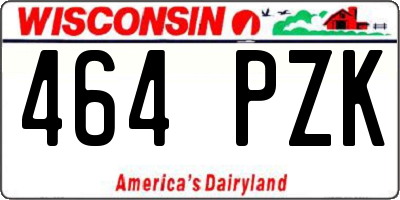 WI license plate 464PZK
