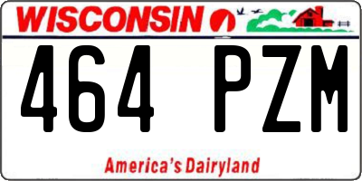 WI license plate 464PZM