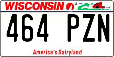 WI license plate 464PZN