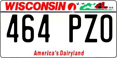 WI license plate 464PZO