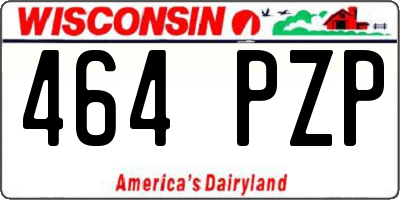 WI license plate 464PZP