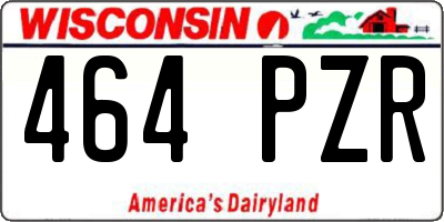 WI license plate 464PZR