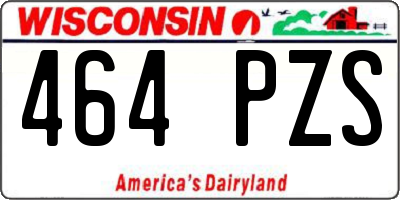 WI license plate 464PZS