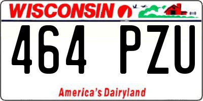 WI license plate 464PZU