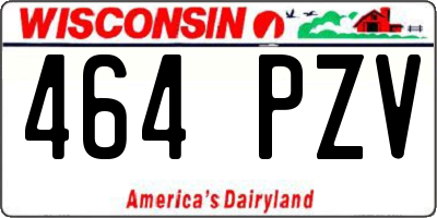 WI license plate 464PZV
