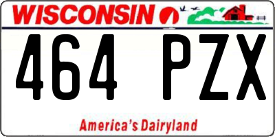 WI license plate 464PZX