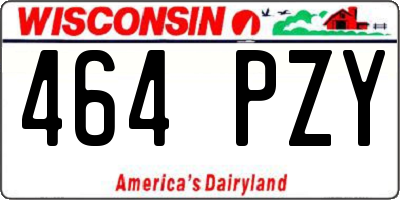 WI license plate 464PZY