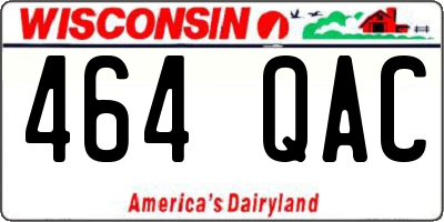 WI license plate 464QAC