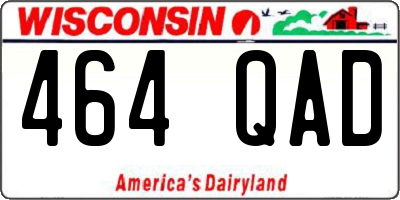 WI license plate 464QAD