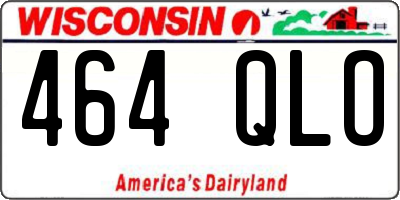 WI license plate 464QLO