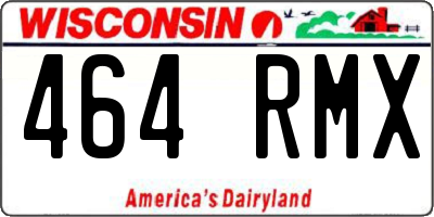 WI license plate 464RMX