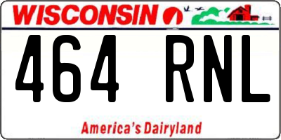 WI license plate 464RNL