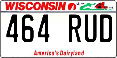 WI license plate 464RUD