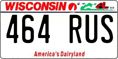 WI license plate 464RUS