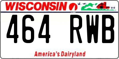 WI license plate 464RWB