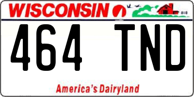 WI license plate 464TND