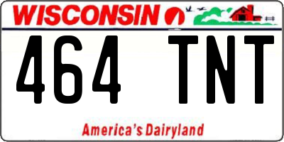 WI license plate 464TNT