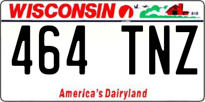 WI license plate 464TNZ