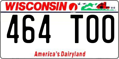WI license plate 464TOO