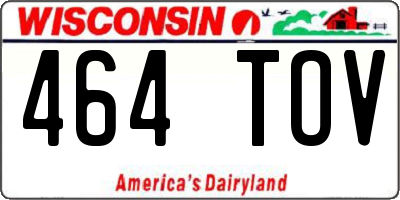 WI license plate 464TOV