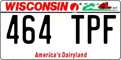 WI license plate 464TPF