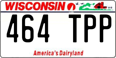 WI license plate 464TPP