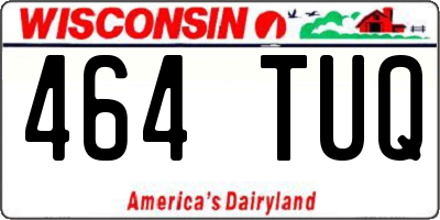 WI license plate 464TUQ