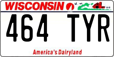 WI license plate 464TYR