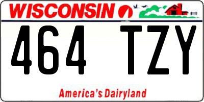 WI license plate 464TZY