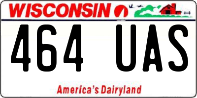 WI license plate 464UAS