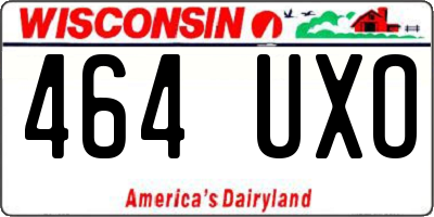WI license plate 464UXO