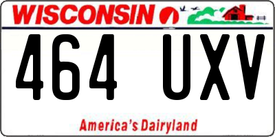 WI license plate 464UXV