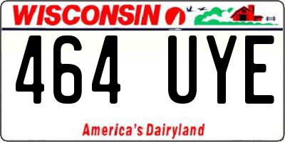 WI license plate 464UYE